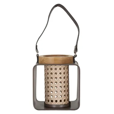 LATARNIA IRON-RATTAN 16x13x20 cm MIN 2